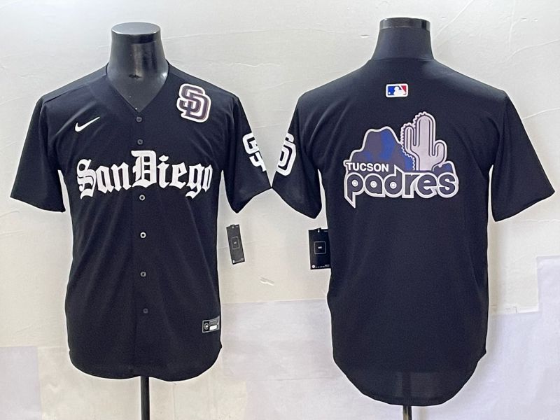 Men 2025 San Diego Padres Blank Black Five generations Joint Name Nike MLB Jersey style 13